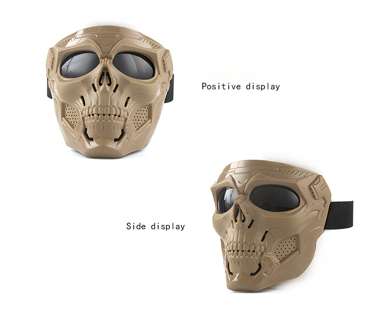 Casco da ciclismo antivento per esterni, maschera da scheletro antiproiettile per Halloween, accessorio horror per fan militari_voghion.com