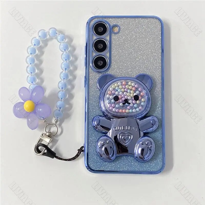 realme8 Custodia porta telefono con cinturino a forma di orso a forma di fiore per Oppo Realme 10 11 8 9 5 5i 5s 6i C33 C35 C53 C31 C15 C30 C55 C21 C20_voghion.com