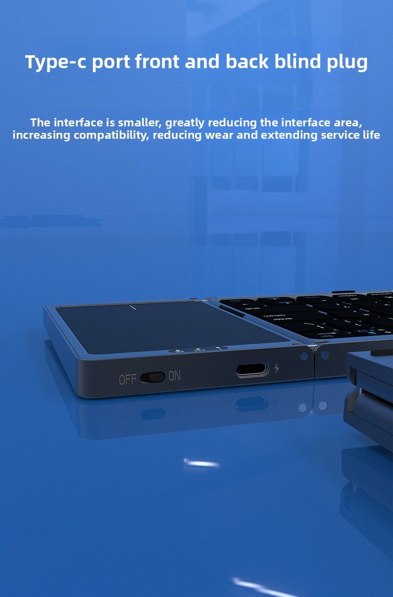 Qianye B089T Touchpad Portatile Triplo Pieghevole Bluetooth Wireless IOS Android Phablet Tastiera Leggera Portatile_voghion.com