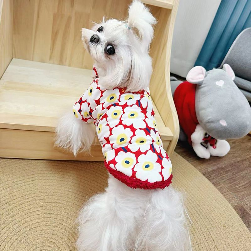 Dog Cat New Year Warm Cotton Clothes Festive Pet Clothing Reversible_voghion.com
