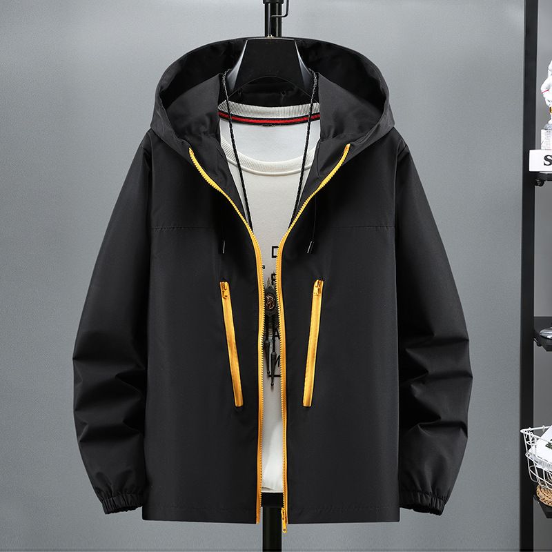 Outdoor Sports Hooded Waterproof Hiking Spring And Autumn Fashion Casual Color Block Windproof Thin Hard Shell Jacket_voghion.com