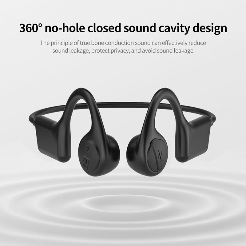 Słuchawki kompatybilne z Bluetooth Zaczep na ucho Przewodnictwo kostne Uniwersalne sportowe słuchawki bezprzewodowe stereo do biegania_voghion.com