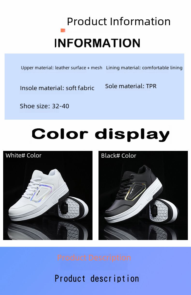 Neu Zweirädrige Flash-Schuhe Jungen Mädchen Rollschuhe Erwachsene Speed Skating Sneakers Abnehmbare Kinder_voghion.com