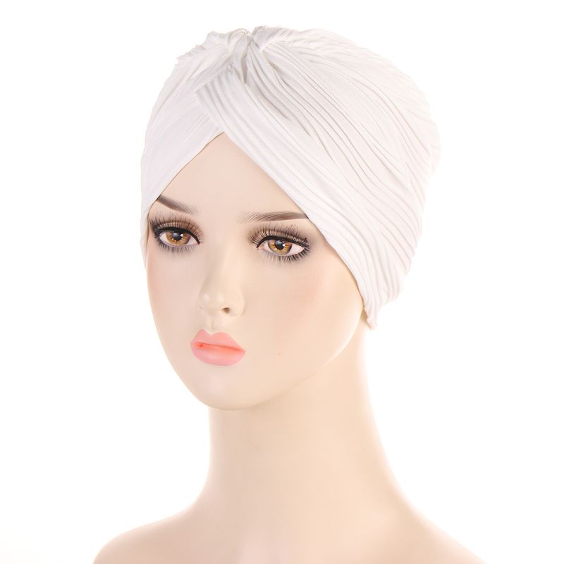 Damenhüte im neuen Stil mit Blattfalten vorne und hinten, ein Pulloverhut, muslimischer Kopftuchhut auf Lager_voghion.com