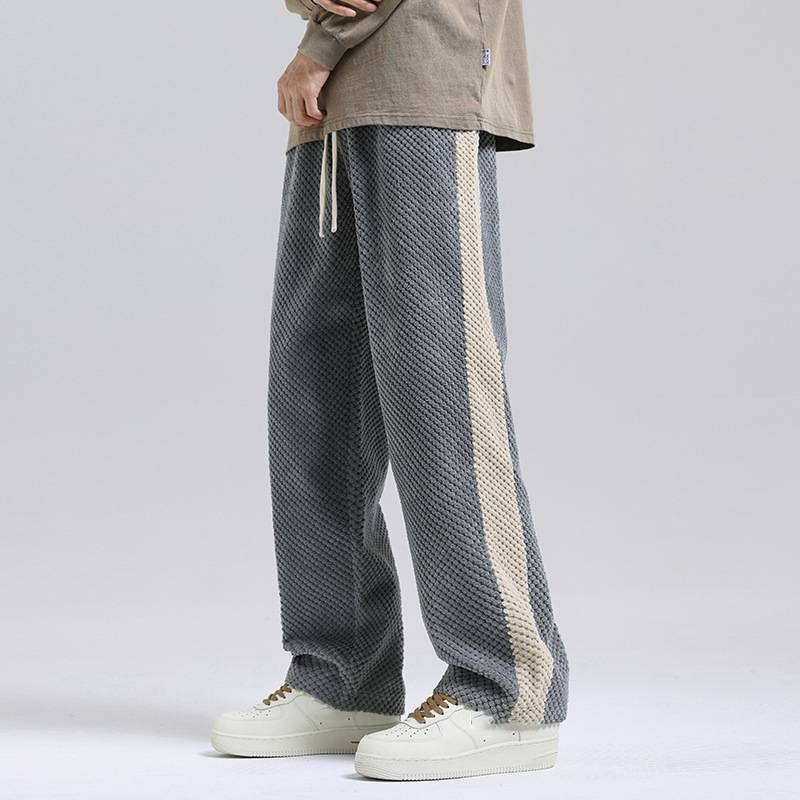 Men's Clothing Loose Straight Leg Trendy Casual Sports Trousers_voghion.com