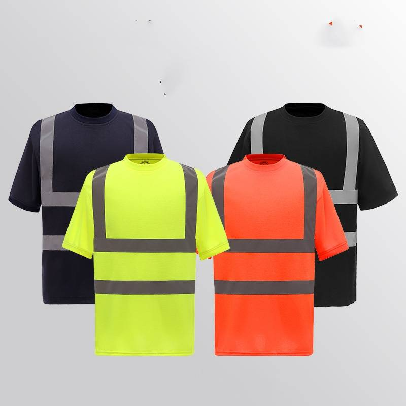 Reflecterend T-shirt met stippen, comfortabel, ademend, ronde hals, reflecterend, korte mouwen, buitenkleding, verkeerswaarschuwing, reflecterende kleding_voghion.com