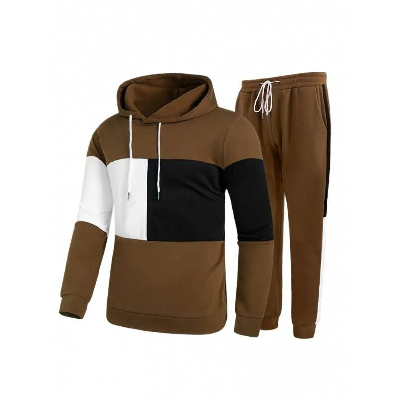 Conjunto de sudadera con capucha para hombre, informal y a la moda, con estampado de pareja_voghion.com