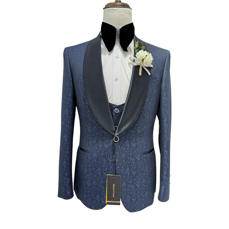 3-teiliges Slim Fit Herrenanzug-Set – Hochzeit/Büro/Freizeit Blazer+Hose+Weste – Stretch-Poly-Viskose_voghion.com