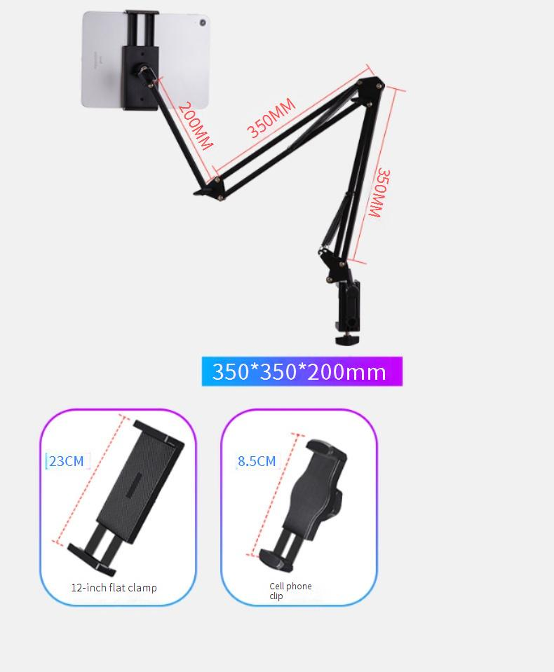 Adjustable Metal Lazy Arm Stand Holder For Phone Tablet, Foldable Desktop Mount With Clamp For Watching Movies, Reading, Live Streaming_voghion.com