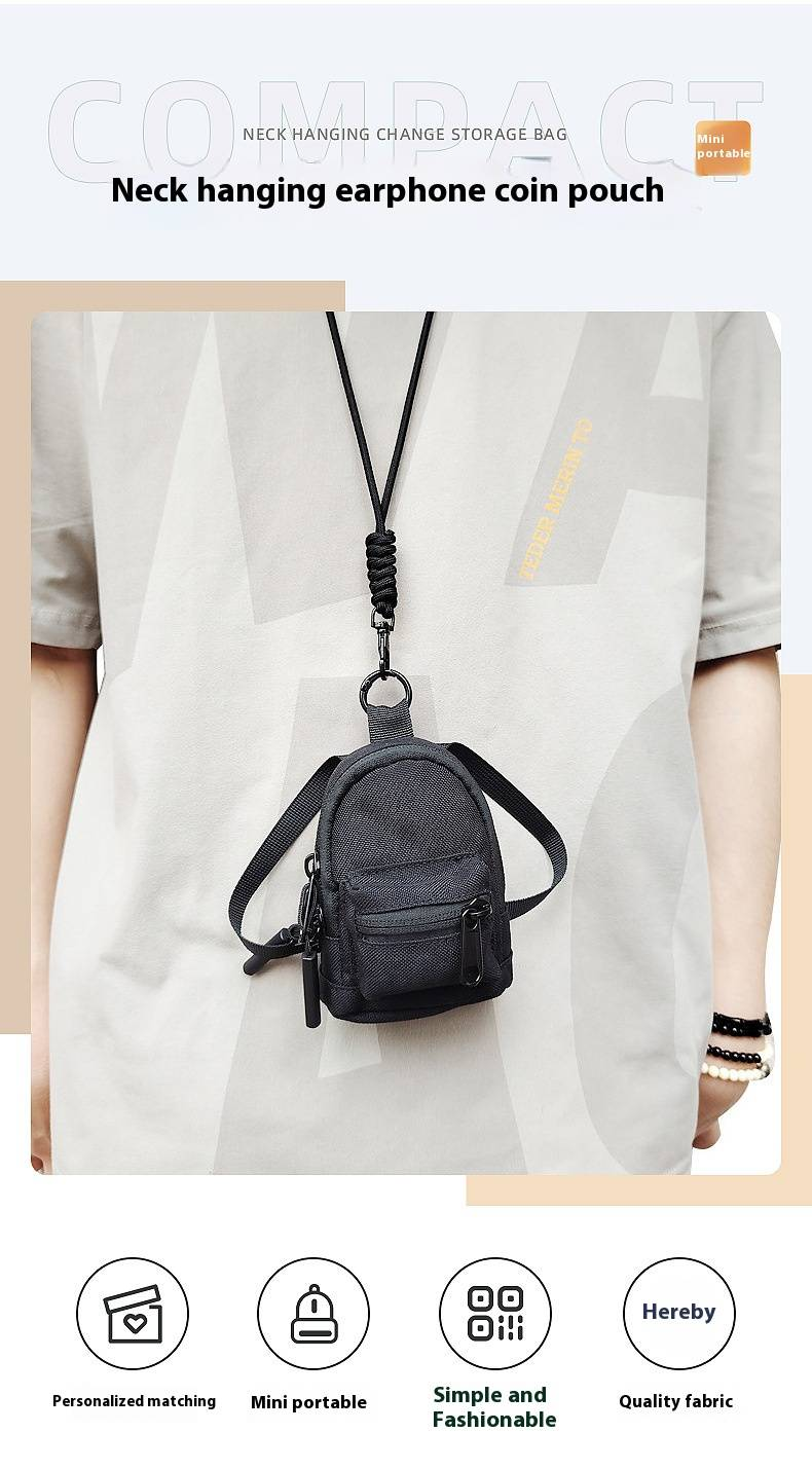 Mini zaino con tracolla staccabile – Zaino leggero ed espandibile per escursioni e spostamenti urbani (nero/grigio, tessuto Oxford impermeabile, unisex)_voghion.com