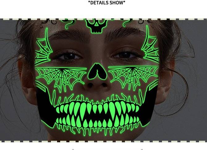 Adesivi per tatuaggi spaventosi di Halloween che si illuminano al buio - Tatuaggi finti impermeabili con ragno e cicatrice 3D per feste in maschera (set da 12 pezzi)_voghion.com