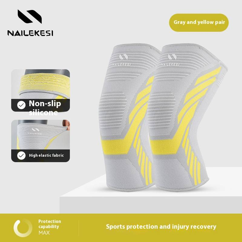 Tutore antiscivolo unisex per ginocchio - Maglia in nylon traspirante per corsa, escursionismo, palestra e sport - Presa in silicone e vestibilità a compressione_voghion.com