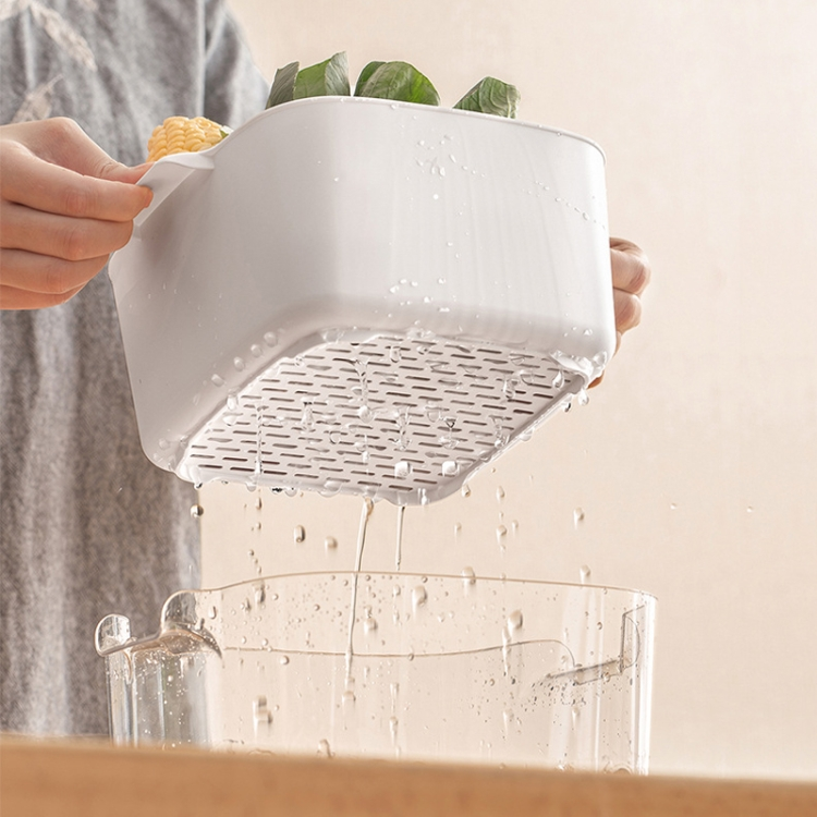 Kitchen Double Layer Drainage Basket Vegetable And Fruit Storage Rack_voghion.com