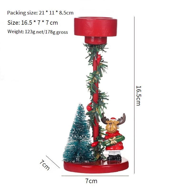 Bougeoir décoratif de Noël festif – Pièce maîtresse en résine pour sapin de Noël, pour table de fête et décoration d'intérieur (renne, Père Noël, bonhomme de neige)_voghion.com