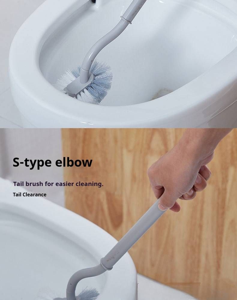 Long-Handle Curved Toilet Brush – Soft Bristles For Deep Cleaning, Scratch-Free, Ideal For Bathroom & Restroom_voghion.com