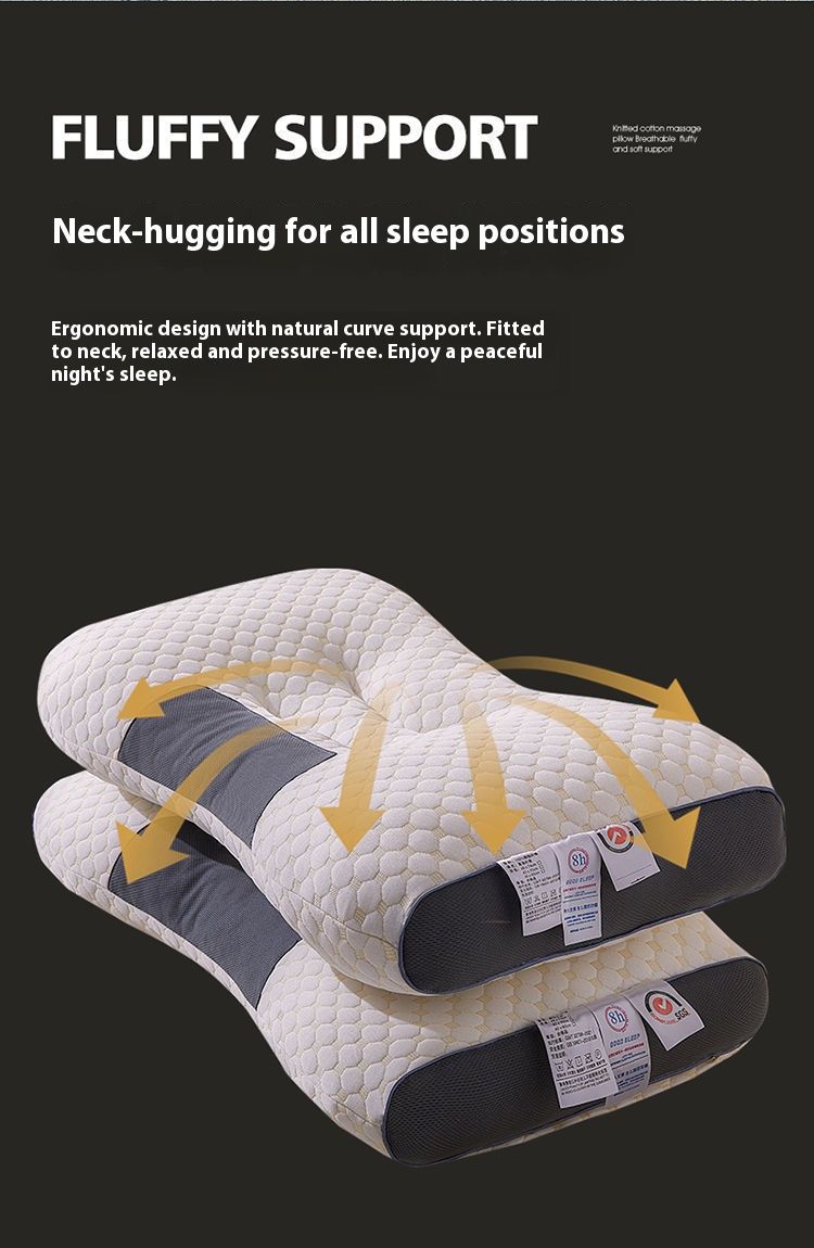 Cuscino ortopedico di supporto cervicale - Cuscino in fibra di poliestere traspirante per alleviare il dolore al collo, altezza regolabile 10-15 cm (bianco)_voghion.com