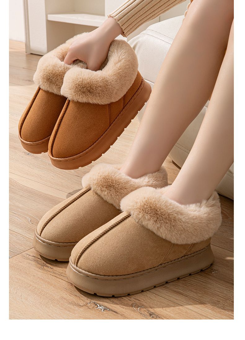 Herbst und Winter Plüsch Baumwollschuhe gute warme Zuhause verdickte wollige wasserdichte Paar High-Top Baumwollpantoffeln_voghion.com