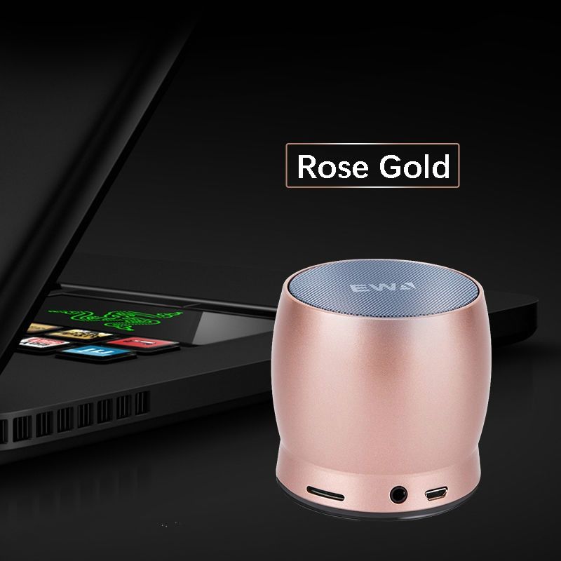 EWA A150 Bärbar Mini Bluetooth Högtalare Trådlös Hifi Stereo Stark Bas Musik Högtalare Metall Subwoofer, Stöder Micro SD-kort & 3,5 mm AUX (Rose Gold)_voghion.com