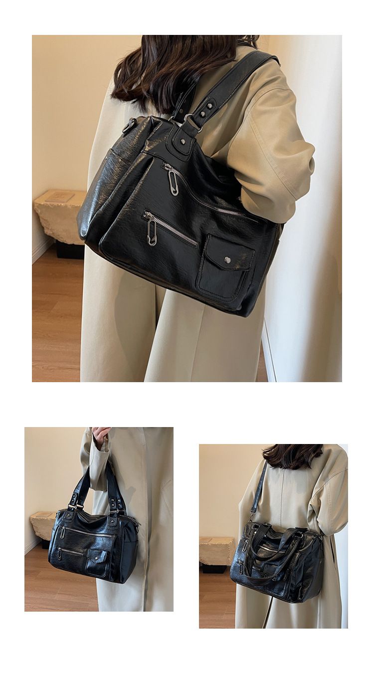 Rejsetaske Stor Kapacitet Vintage Motorcykeltaske Mode Korte Forretningsrejser Enkelt Skulder Crossbody Taske Afslappet Tote Taske_voghion.com