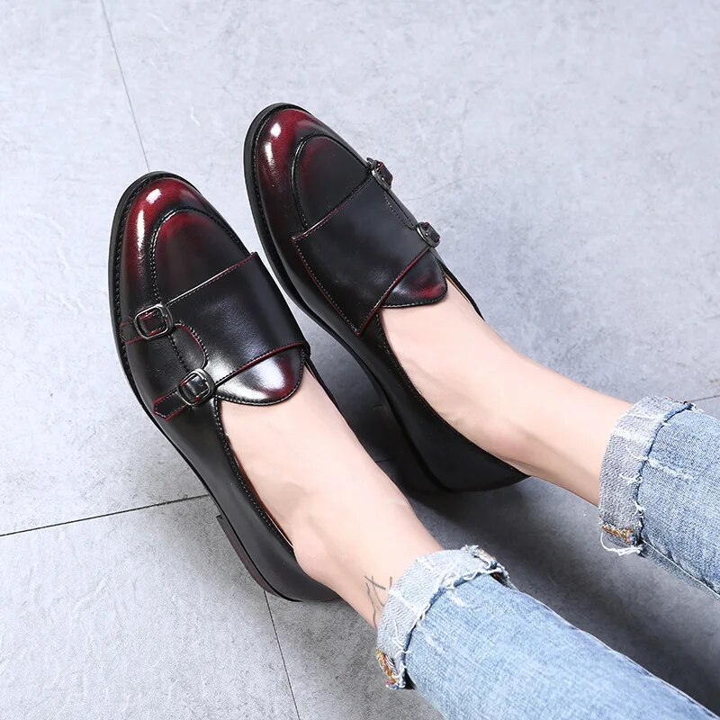 Herre Retro Patina Casual Skinnsko Trendy Spenne Fest Bryllupssko Herre Kjøresko Herre Mokkasiner Loafers EU Størrelser 37-48_voghion.com