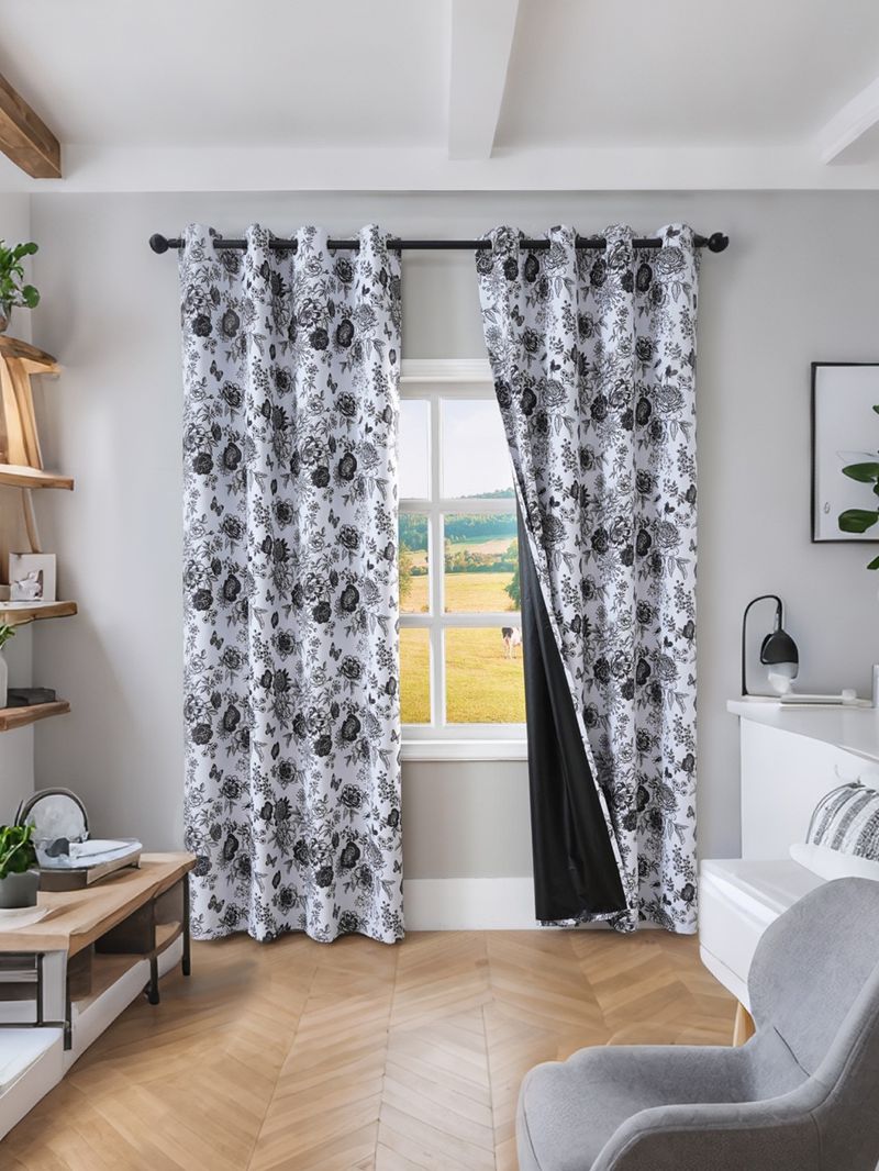 Nordic Minimalist Blackout Curtains – Stylish Printed Polyester Drapes (90-100% Light Blocking, Thermal Insulation, Eyelet Design)_voghion.com
