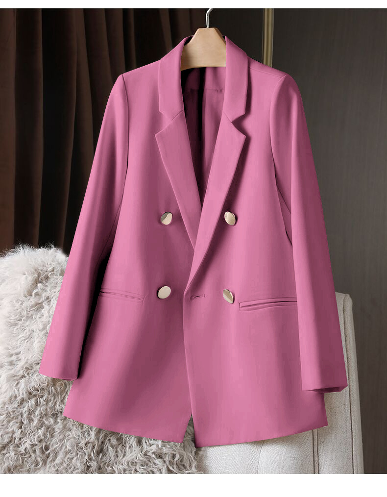 Damenmode Lose weiße Anzugjacke_voghion.com