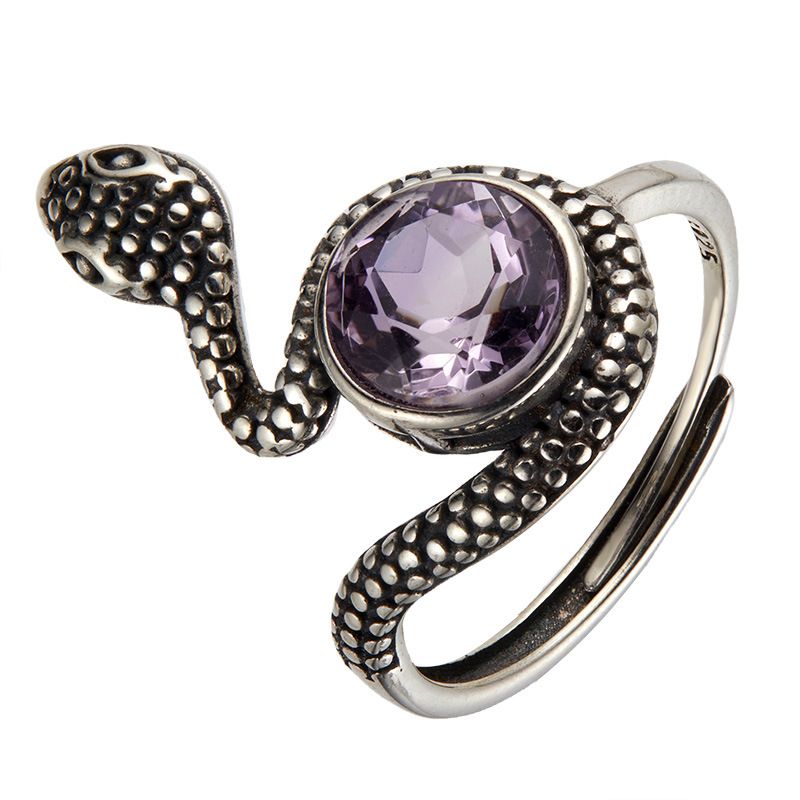 Anello di gioielleria naturale puro con pietra preziosa colorata tailandese, per uomini e donne, in argento semplice_voghion.com