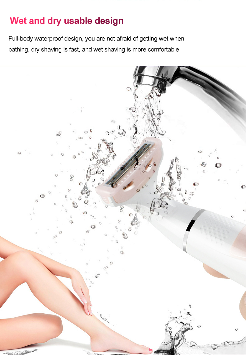Epilatore Lady Shaver a batteria Rasoio elettrico indolore bagnato e asciutto per donne Bikini Ascelle Gamba_voghion.com