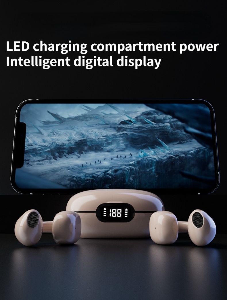 Bežične Bluetooth slušalice s štipaljkom za uši koje se ne umeću u uho, digitalni zaslon, bezbolno nošenje, ultra dugotrajne sportske slušalice_voghion.com