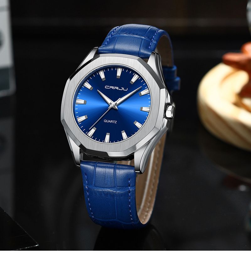 Minimalist Waterproof Round Unisex Watch With Leather Strap, Casual And Business Style, Quartz Movement, 30M Water Resistance_voghion.com