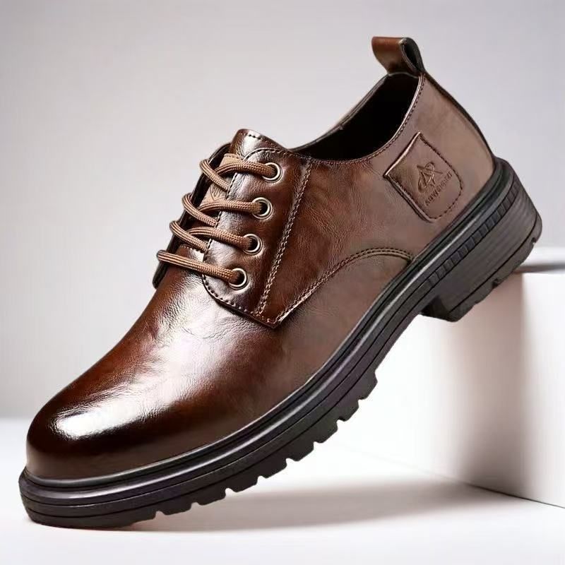 Botas Martin de couro estilo britânico 2025, sapatos masculinos, sola macia, cano baixo, versáteis_voghion.com