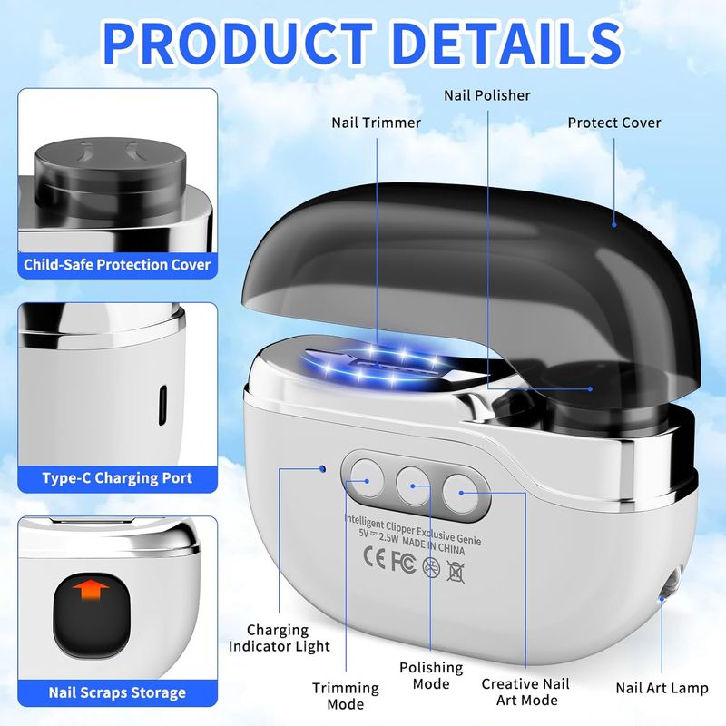 3-Mode Clipper - Gel Light|Thick Nails|Senior Safe|CE_voghion.com