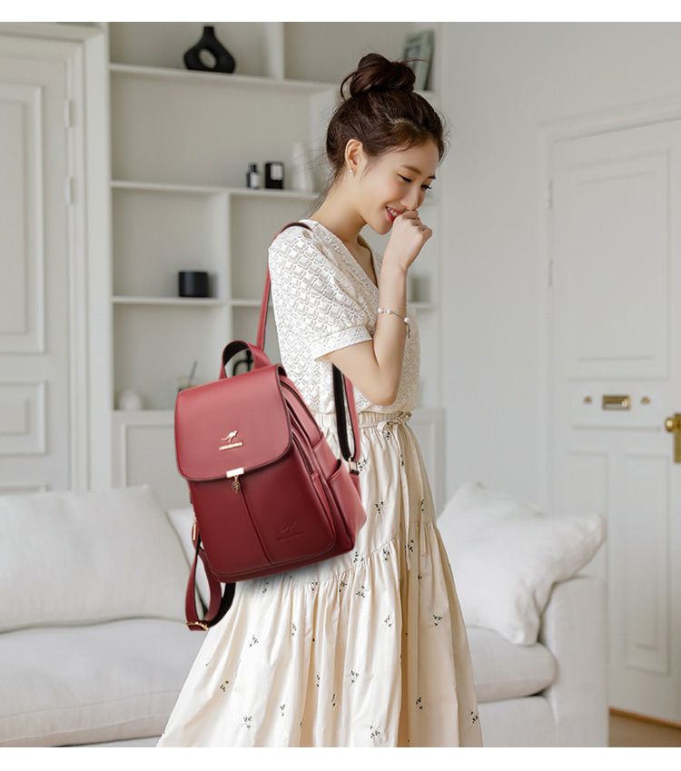 Borse da donna Zaino canguro rosa 2021 Borsa da donna monospalla moda estiva Zaino in morbida pelle Zaino 8952_voghion.com