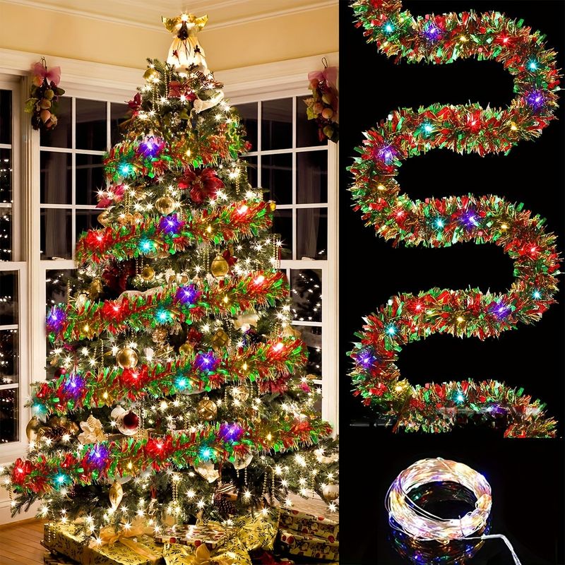 5M LED Lichter Weihnachten Glow bunte Tops Latte Streifen Weihnachtsbaum Festival Party Dekoration_voghion.com