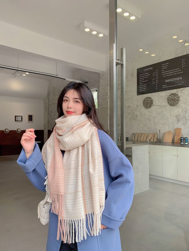 Donna a quadri in inverno, versione coreana di alta gamma, nuovo articolo autunno inverno, scialle in imitazione cashmere, versatile, spesso_voghion.com
