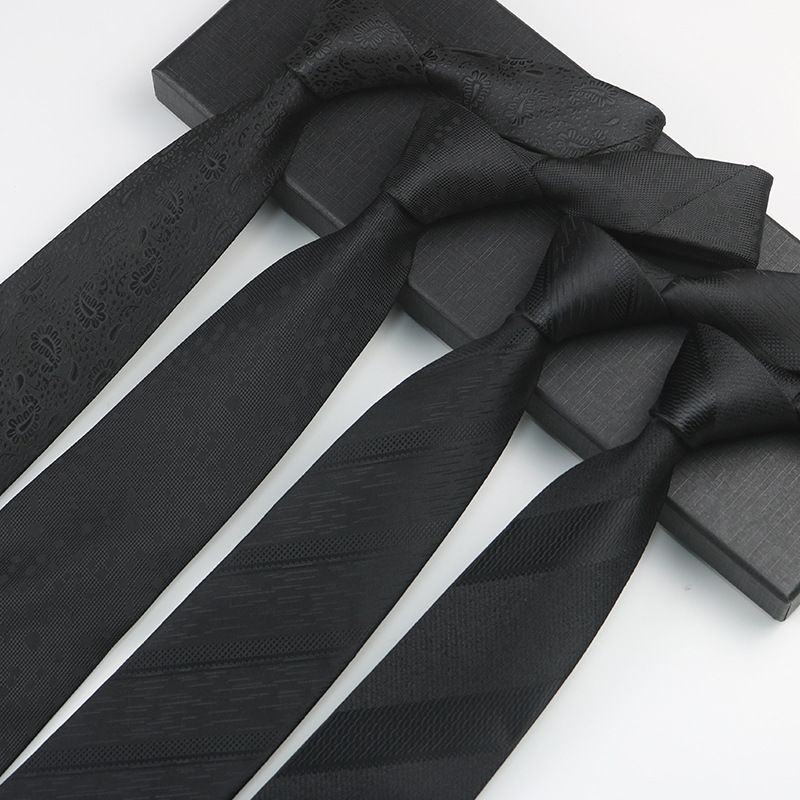 Black Patterned For Men Business Gentleman Shirt Professional Formal High-end Jacquard 8cm Striped Hand-tied Tie_voghion.com