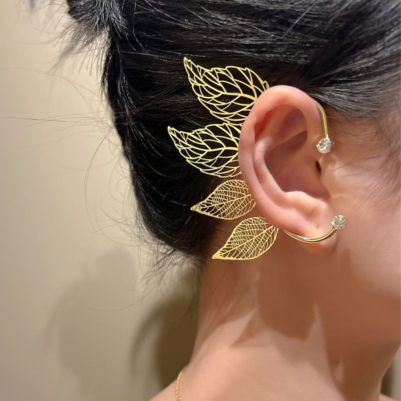 Orecchio a foglia cava vintage pendente da donna stile Mori Super Immortal Ear-less Wings Clip per osso auricolare alla moda Genie Ear Clip Trendy_voghion.com