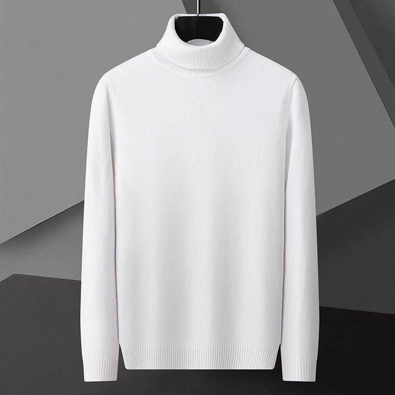 Men's Clothing Turtleneck sweater for men autumn and winter inner wear slim long collar base sweater solid color trendy sweater warm sweater_voghion.com