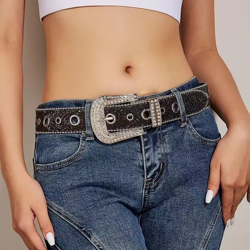 Instagram Feng Shui Dia Leder Bandbreite Dekoration Mode Personalisierte Pailletten Jeans Vielseitig Trendy Gürtel_voghion.com
