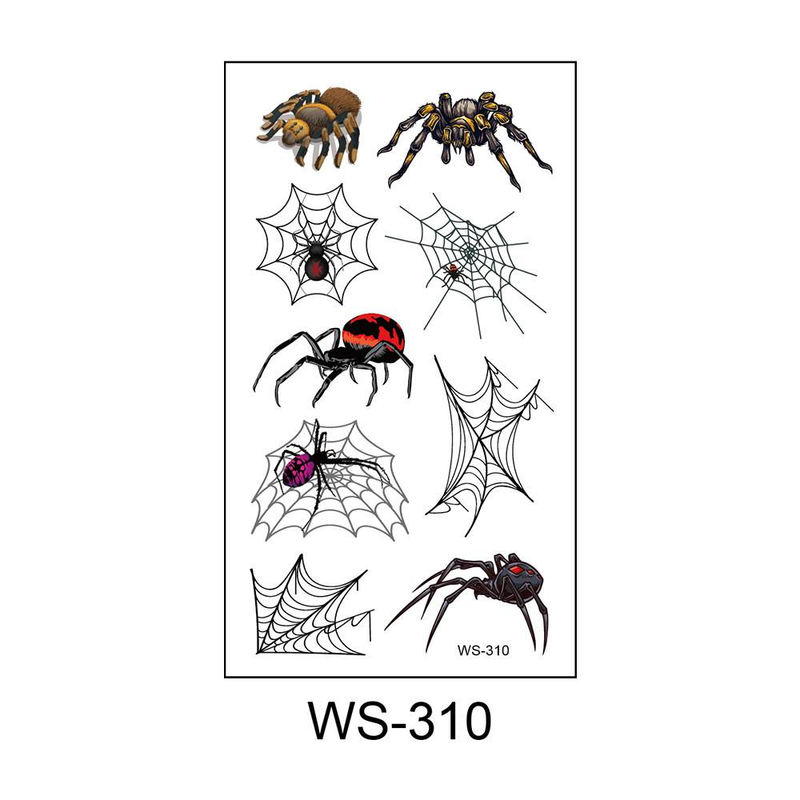 Accesorii tatuaje nou impermeabil transpirație amuzant 3D tridimensional păianjen tatuaj autocolant păianjen pânză de păianjen Halloween tatuaj autocolant_voghion.com