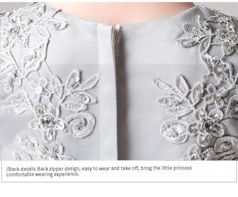 Kinderkleidung Mädchenkleid Prinzessinnenkleid Tutu Blumenmädchen Klavierauftritt Kostüm Kleines Gastgebergeburtstags-Laufsteg-Abendkleid Hochzeitskleid_voghion.com