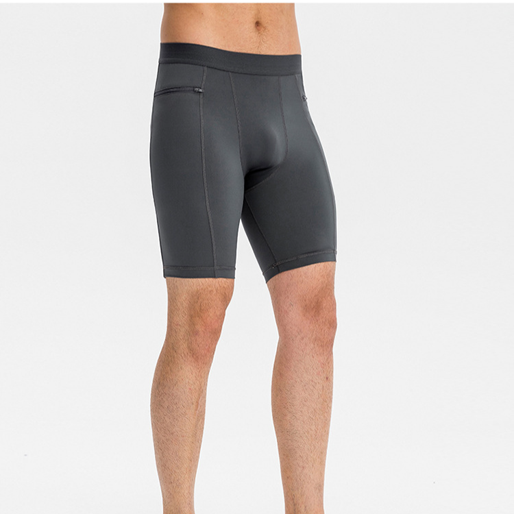 Men's Clothing Tight Fitness Shorts Zipper Elastic Perspiration Quick Drying Running Training Basketball Track And Field Summer Sports Pants_voghion.com