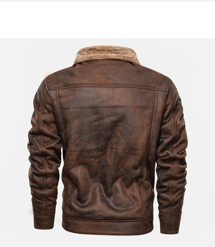 Vintage WWII USAAF Flight Jacket - Genuine Leather & Faux Fur Lined Aviator Bomber Coat For Men - Military Style Outerwear (Khaki, Black, Coffee)_voghion.com