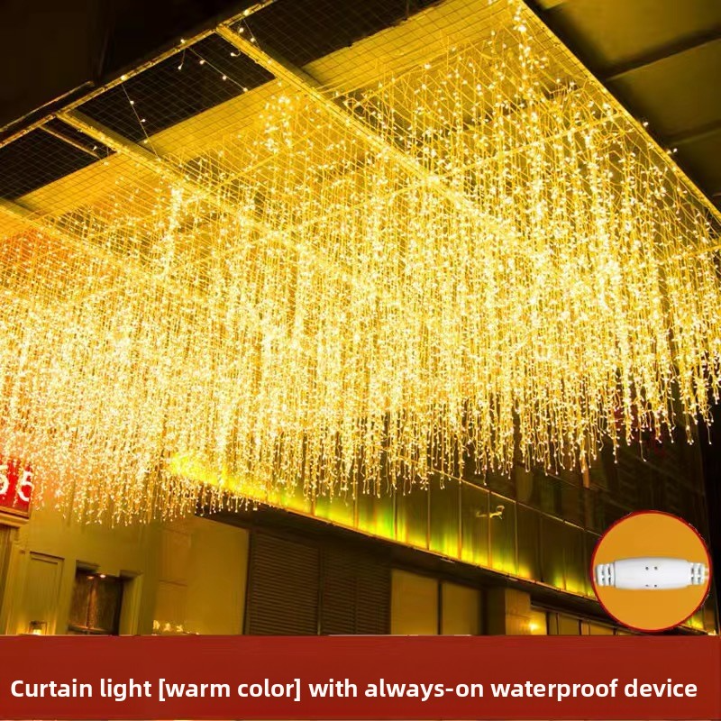Cordão de Luzes LED Icicle à Prova D'água de 100 M - Luzes de Fada Decorativas para Interiores/Exteriores com Branco Quente e Opções de Cores para Casamentos, Jardins e Feriados_voghion.com