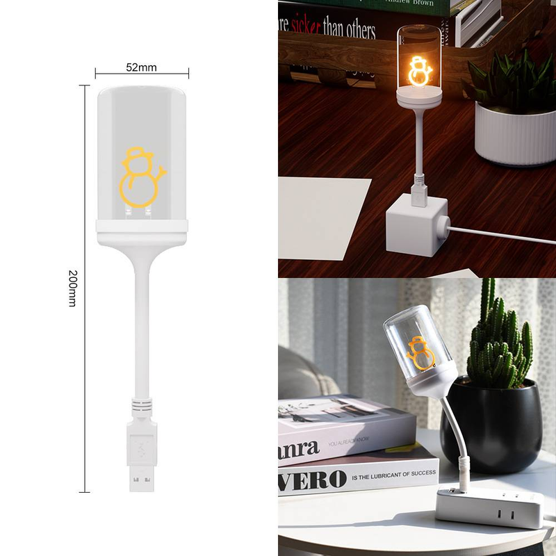 Luce notturna a LED USB in stile vintage con lampadine decorative a filamento - Dimmerabile, a risparmio energetico, portatile per camera da letto, cameretta dei bambini, ufficio_voghion.com