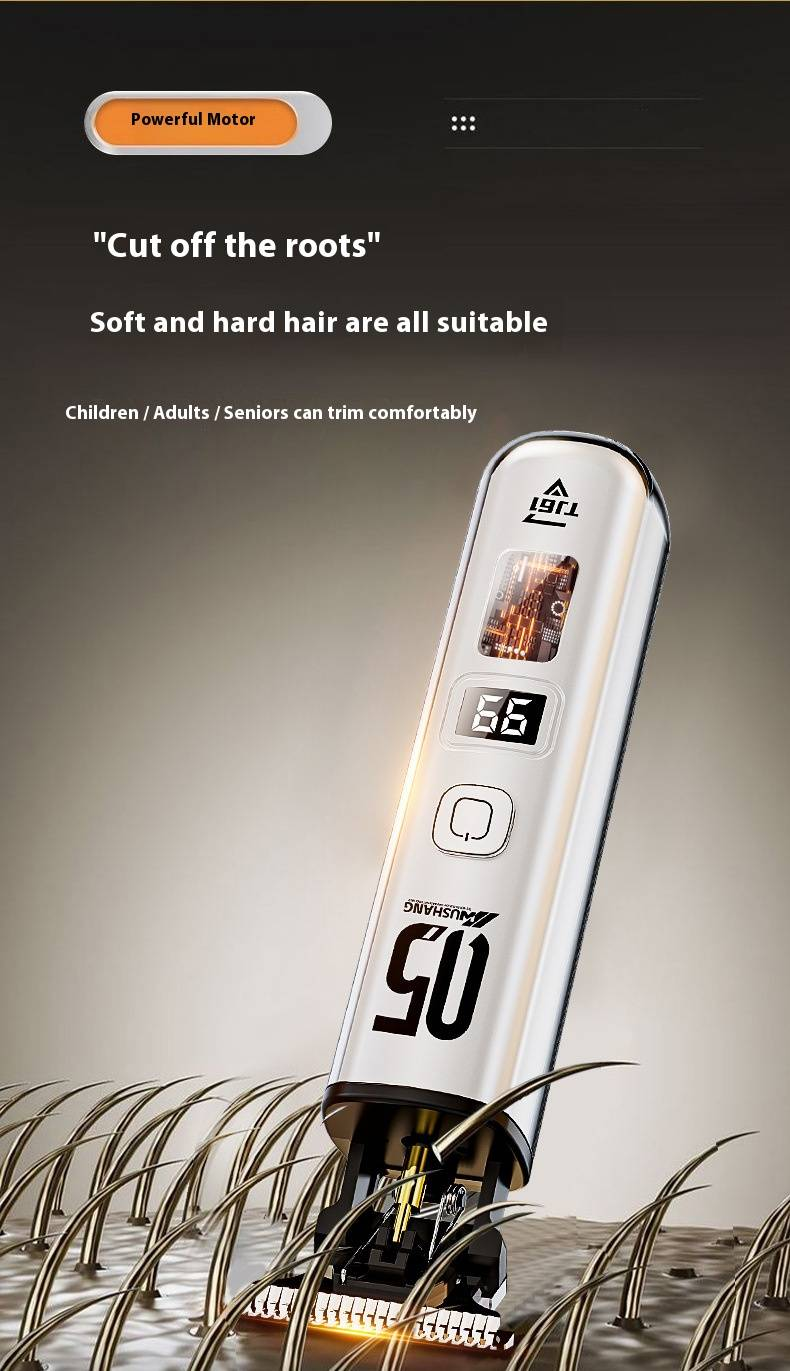 Professional Hair Clipper For Men & Women - Rechargeable Cordless Hair Trimmer With Stainless Steel Blades, Adjustable Guide Combs & LCD Display_voghion.com