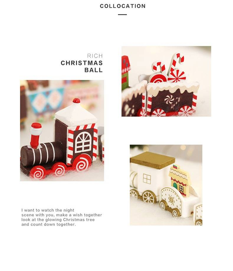 Christmas Hand-Painted Wooden Train Ornament - Festive Holiday Decor For Kids & Home - Unique Gift For Children_voghion.com