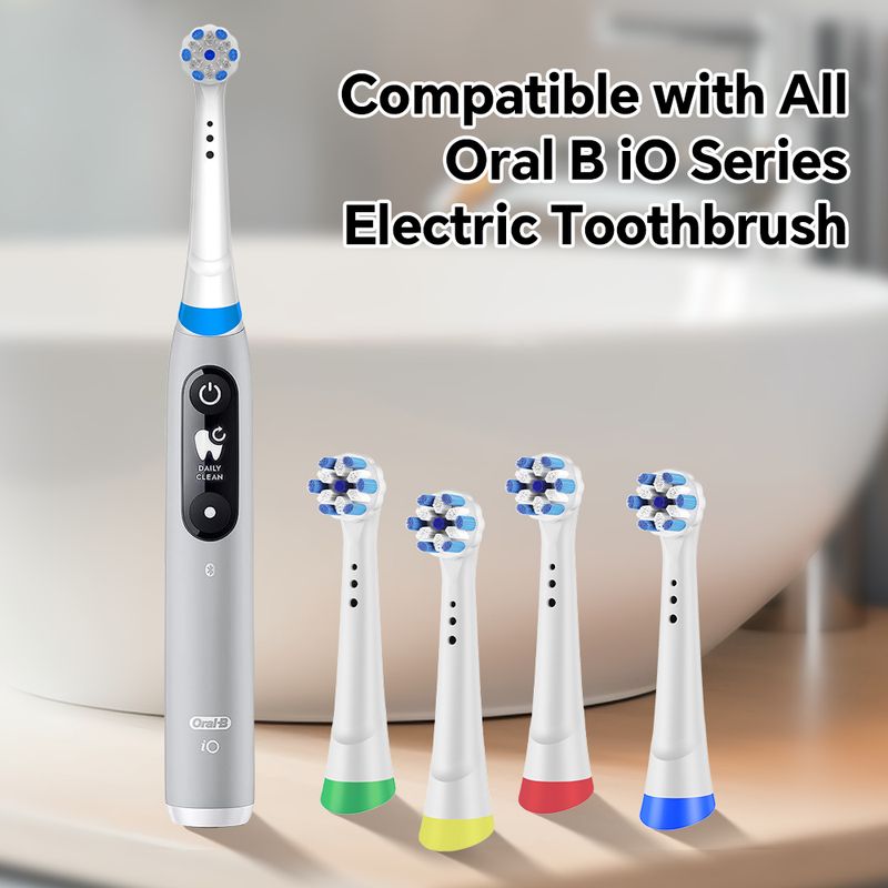 4 Pcs Compatible With Oral B IO Series Electric Toothbrushes Replacement Toothbrush Heads, Professional Brush Head Refills For IO 2/3/4/5/6/7/8/9/10_voghion.com