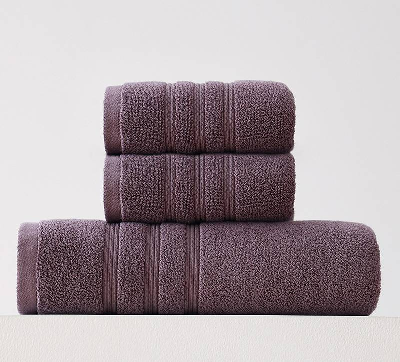 Toalla de algodón puro, algodón clase A, absorbente de agua y anticaída, juego de toallas de baño de tres piezas._voghion.com