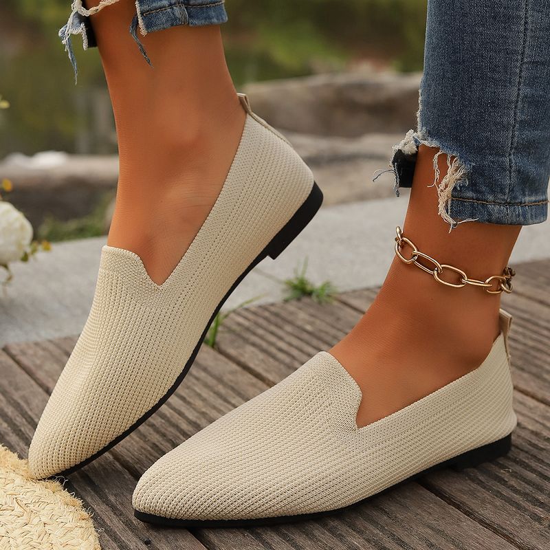 Flache, spitze Zehenpartie in Übergröße für Damen, zum Hineinschlüpfen, flach, atmungsaktiv, für alle Jahreszeiten_voghion.com